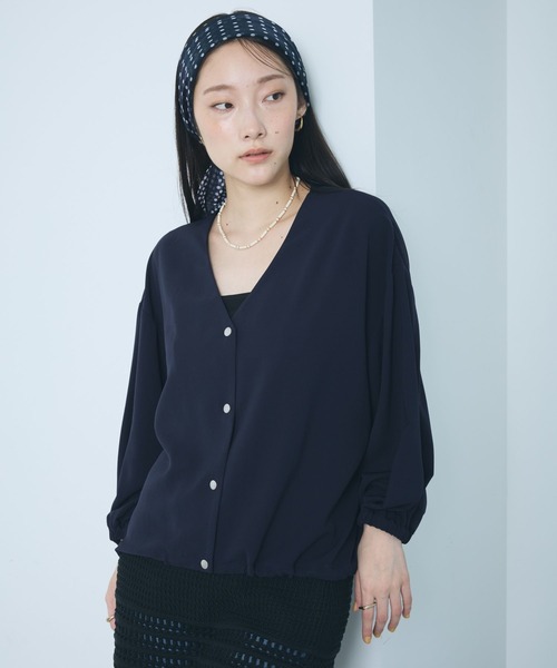 LEPSIM(レプシィム)の「マルメリカーデ7分袖シャツ 639527(シャツ/ブラウス・レディース・ネイビー/チャコールグレー/ベージュ系その他・FREE)」の3枚目の写真