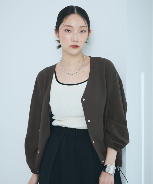 LEPSIM(レプシィム)の「マルメリカーデ7分袖シャツ 639527(シャツ/ブラウス・レディース・ネイビー/チャコールグレー/ベージュ系その他・FREE)」の14枚目の写真