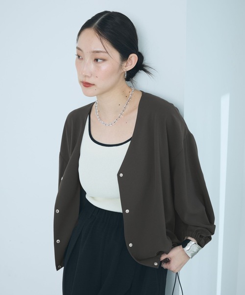 LEPSIM(レプシィム)の「マルメリカーデ7分袖シャツ 639527(シャツ/ブラウス・レディース・ネイビー/チャコールグレー/ベージュ系その他・FREE)」の15枚目の写真