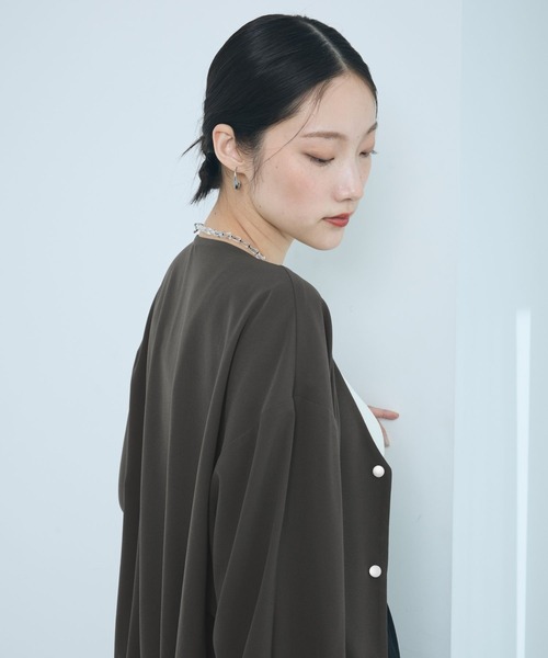 LEPSIM(レプシィム)の「マルメリカーデ7分袖シャツ 639527(シャツ/ブラウス・レディース・ネイビー/チャコールグレー/ベージュ系その他・FREE)」の16枚目の写真