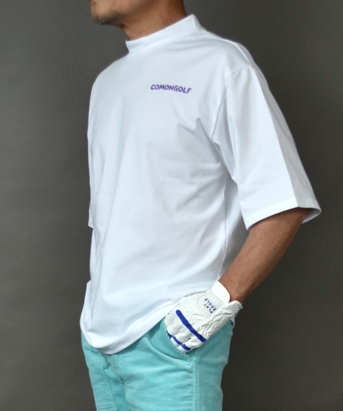 COMON GOLF（コモンゴルフ）の「冷感プレーティング 天竺素材ビッグサイズ バックプリント半袖 モックネックゴルフシャツ（Tシャツ/カットソー・メンズ・ブラック/ホワイト・L/M/XXL/XL）」の8枚目の写真