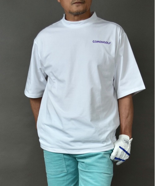 COMON GOLF（コモンゴルフ）の「冷感プレーティング 天竺素材ビッグサイズ バックプリント半袖 モックネックゴルフシャツ（Tシャツ/カットソー・メンズ・ブラック/ホワイト・L/M/XXL/XL）」の9枚目の写真