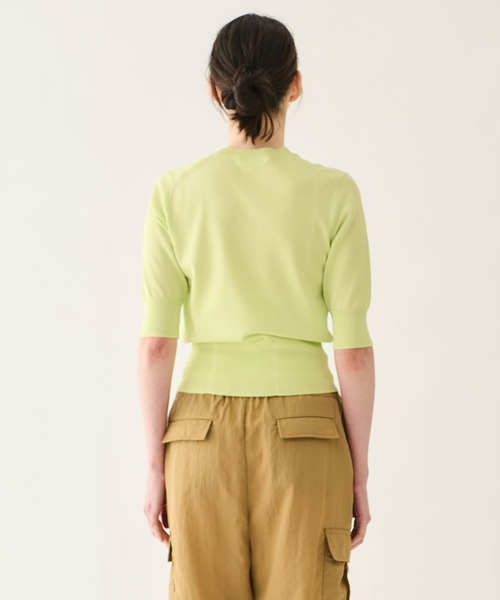 ESTNATION（エストネーション）の「ESTNATION / クリアコットンクルーネックニット（ニット/セーター・レディース・ピンク/ライトグリーン/ブラック/オフホワイト・FREE）」の6枚目の写真