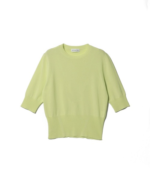 ESTNATION（エストネーション）の「ESTNATION / クリアコットンクルーネックニット（ニット/セーター・レディース・ピンク/ライトグリーン/ブラック/オフホワイト・FREE）」の9枚目の写真