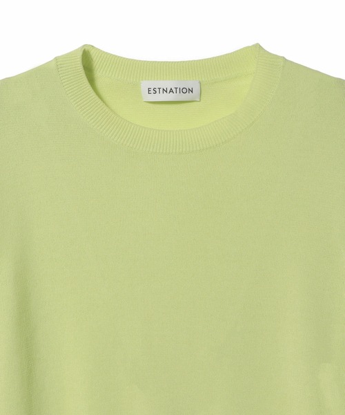 ESTNATION（エストネーション）の「ESTNATION / クリアコットンクルーネックニット（ニット/セーター・レディース・ピンク/ライトグリーン/ブラック/オフホワイト・FREE）」の11枚目の写真