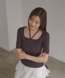 【INGNI SOELA】取り外し可能 2wayホルターネックリブニット/WEB限定