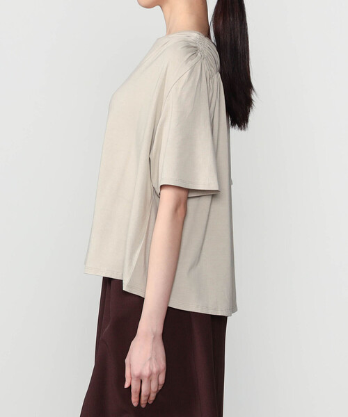 Bshop(ビショップ)の「WL | ナチュラルダイ ミントジャージーTシャツ WOMEN(Tシャツ/カットソー・レディース・ブラック/グレイッシュベージュ・F)」の6枚目の写真