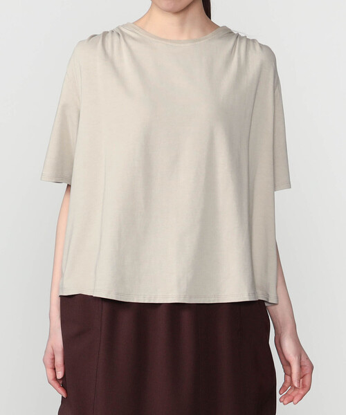 Bshop(ビショップ)の「WL | ナチュラルダイ ミントジャージーTシャツ WOMEN(Tシャツ/カットソー・レディース・ブラック/グレイッシュベージュ・F)」の4枚目の写真