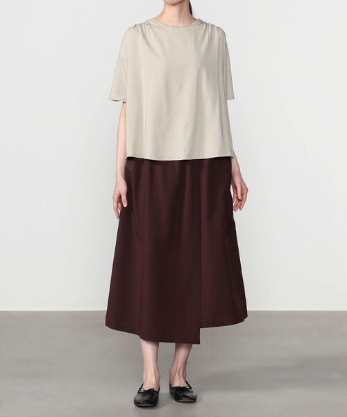 Bshop(ビショップ)の「WL | ナチュラルダイ ミントジャージーTシャツ WOMEN(Tシャツ/カットソー・レディース・ブラック/グレイッシュベージュ・F)」の3枚目の写真