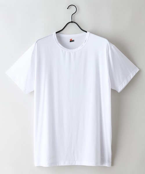 HANES(ヘインズ)の「【HANES/ヘインズ】ひんやり 接触冷感 COOLタッチ クルーネックTシャツ 半袖 吸汗速乾 涼しい ドライ インナー 夏用 丸首(Tシャツ/カットソー・メンズ・ホワイト/ブラック・MEDIUM/X-LARGE/LARGE)」の10枚目の写真