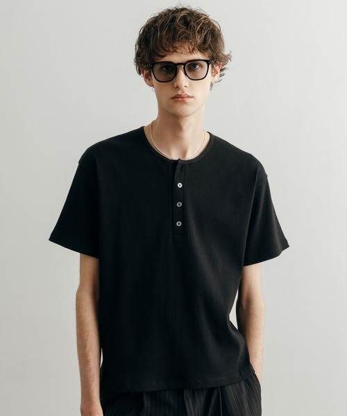 LURAKU(�����N)�́yLURAKU�zHenry Neck Short Sleeve Tee / �w�����[�l�b�N����T�V���c(T�V���c/�J�b�g�\�[)