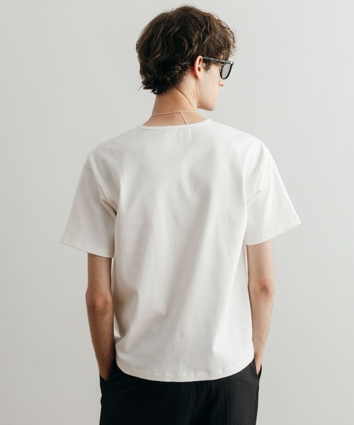 LURAKU(ルラク)の「【LURAKU】Henry Neck Short Sleeve Tee / ヘンリーネック半袖Tシャツ(Tシャツ/カットソー・メンズ・ブラック/オフホワイト/グレー・M/L/S)」の6枚目の写真