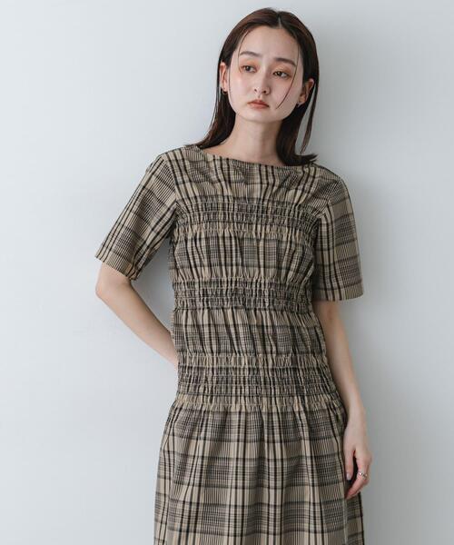 SENSE OF PLACE by URBAN RESEARCH(センスオブプレイスバイアーバンリサーチ)の「チェックシャーリングワンピース(ワンピース・レディース・ベージュ系その他/ブラック系その他・ONE/S)」の17枚目の写真