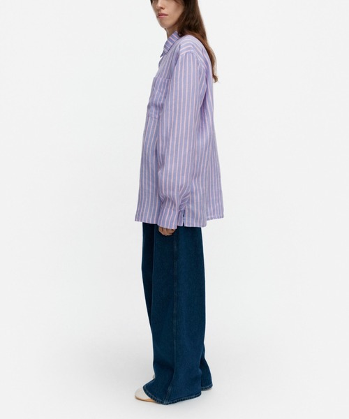 marimekko（マリメッコ）の「Jokapoika / Linen shirt（シャツ/ブラウス・レディース・ラベンダー・SMALL/MEDIUM/X-SMALL/LARGE）」の2枚目の写真