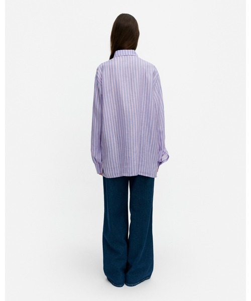 marimekko（マリメッコ）の「Jokapoika / Linen shirt（シャツ/ブラウス・レディース・ラベンダー・SMALL/MEDIUM/X-SMALL/LARGE）」の3枚目の写真