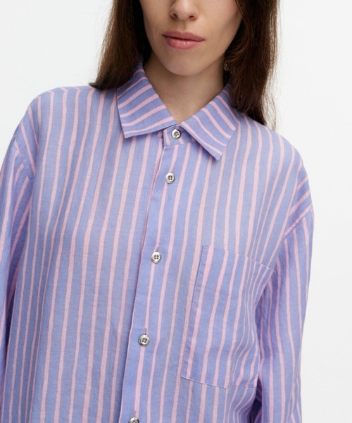 marimekko（マリメッコ）の「Jokapoika / Linen shirt（シャツ/ブラウス・レディース・ラベンダー・SMALL/MEDIUM/X-SMALL/LARGE）」の4枚目の写真