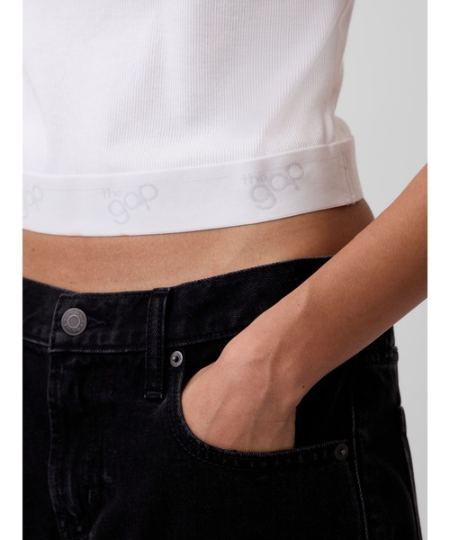 GAP(ギャップ)の「リブ クロップド ポロシャツ(ポロシャツ・レディース・ホワイト/ブラック・S/M/XS/XL/L/XXS)」の11枚目の写真