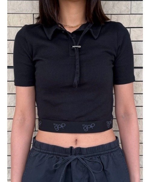 GAP(ギャップ)の「リブ クロップド ポロシャツ(ポロシャツ・レディース・ホワイト/ブラック・S/M/XS/XL/L/XXS)」の18枚目の写真