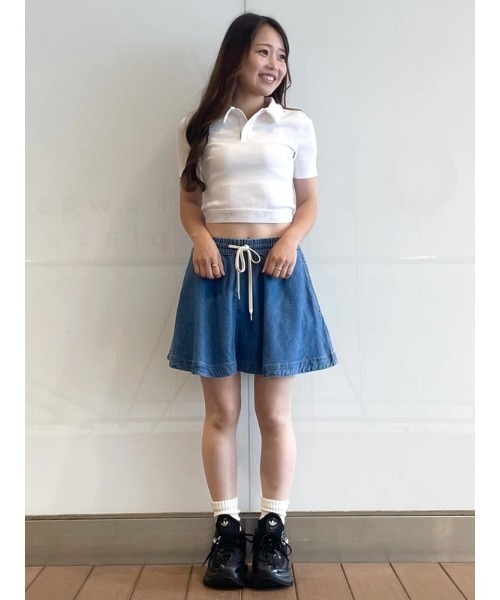 GAP(ギャップ)の「リブ クロップド ポロシャツ(ポロシャツ・レディース・ホワイト/ブラック・S/M/XS/XL/L/XXS)」の14枚目の写真
