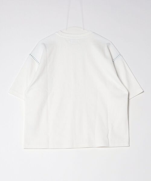 ATELANE(アテレーン)の「ATELANE /カルゼラダーステッチ/半袖クルーネックTEE(Tシャツ/カットソー・メンズ・オフホワイト/ブラック・LARGE/MEDIUM)」の3枚目の写真