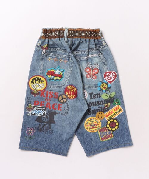 HYSTERIC MINI(ヒステリックミニ)の「ハイテンションストレッチ Like a denim Viscotex ハーフパンツ(その他パンツ・キッズ・インディゴブルー・120/100/110)」の2枚目の写真