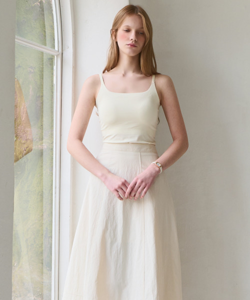 SLOWLOLLI(スローローリ)の「Slim fit inner cami top_4 Colors(Tシャツ/カットソー・レディース・モカ/Beige/Cream/ブラック・FREE)」の7枚目の写真