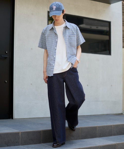 WEGO(ウィゴー)の「WEGO/【26年春夏新作】ミニチェックシャツ(シャツ/ブラウス・メンズ・ブルー系その他2・MEDIUM/LARGE)」の10枚目の写真