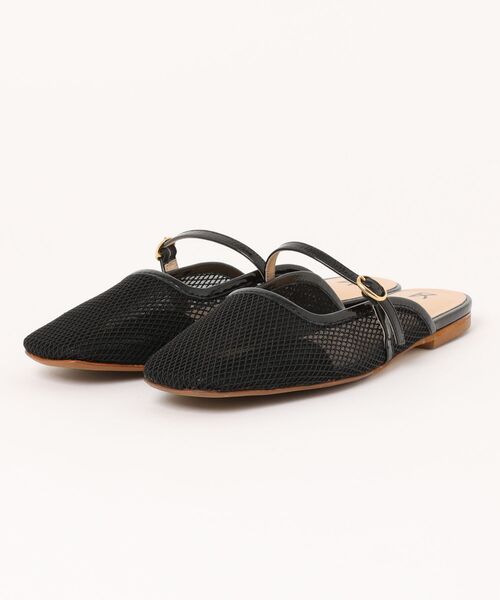 inter-chaussures(インターショシュール)の「【FABIO RUSCONI】スクエアトウストラップメッシュミュール (F2333F)(サンダル・レディース・ブラック系その他・38/36)」の1枚目の写真