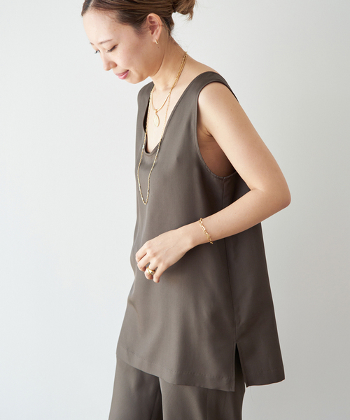 raspail(ラスパイユ)の「【Raspail/ラスパイユ】Sleeveless Blouse(シャツ/ブラウス・レディース・ブラウン/ベージュ・FREE)」の5枚目の写真