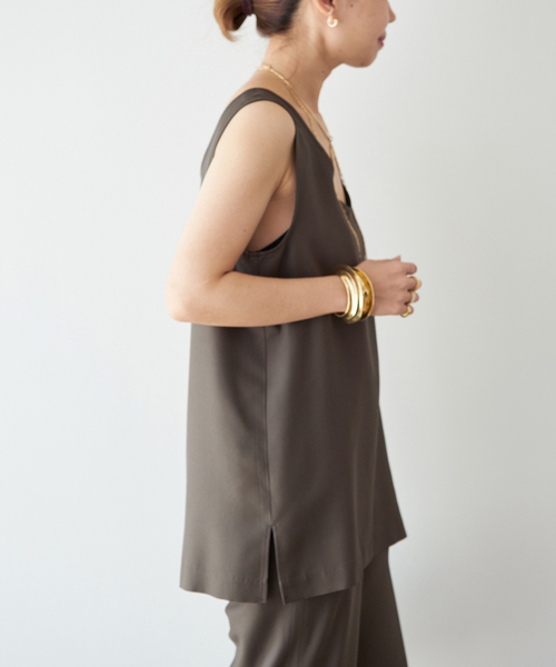 raspail(ラスパイユ)の「【Raspail/ラスパイユ】Sleeveless Blouse(シャツ/ブラウス・レディース・ブラウン/ベージュ・FREE)」の6枚目の写真
