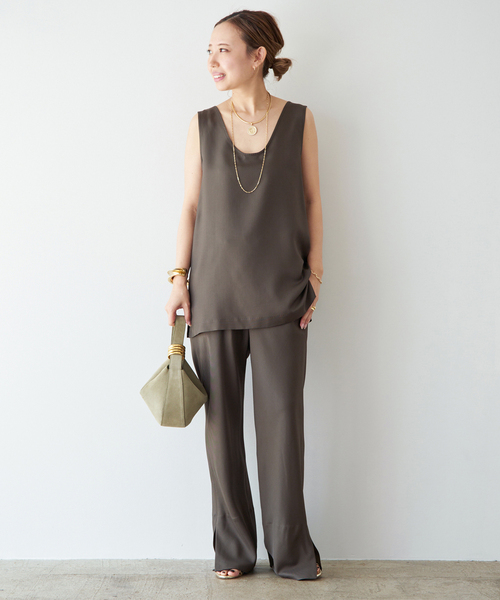 raspail(ラスパイユ)の「【Raspail/ラスパイユ】Sleeveless Blouse(シャツ/ブラウス・レディース・ブラウン/ベージュ・FREE)」の9枚目の写真