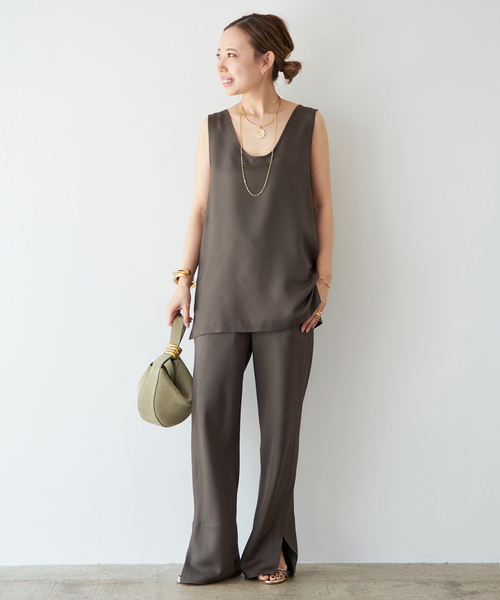 raspail(ラスパイユ)の「【Raspail/ラスパイユ】Sleeveless Blouse(シャツ/ブラウス・レディース・ブラウン/ベージュ・FREE)」の10枚目の写真