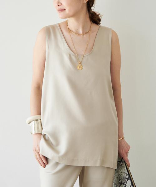 raspail(ラスパイユ)の「【Raspail/ラスパイユ】Sleeveless Blouse(シャツ/ブラウス・レディース・ブラウン/ベージュ・FREE)」の14枚目の写真