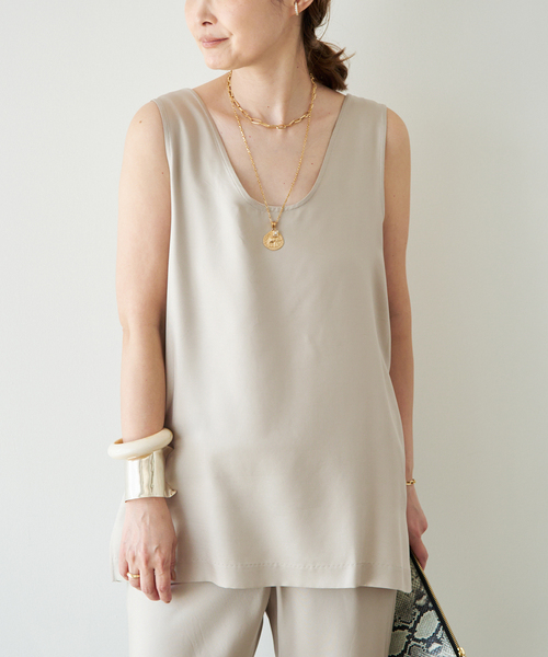 raspail(ラスパイユ)の「【Raspail/ラスパイユ】Sleeveless Blouse(シャツ/ブラウス・レディース・ブラウン/ベージュ・FREE)」の15枚目の写真