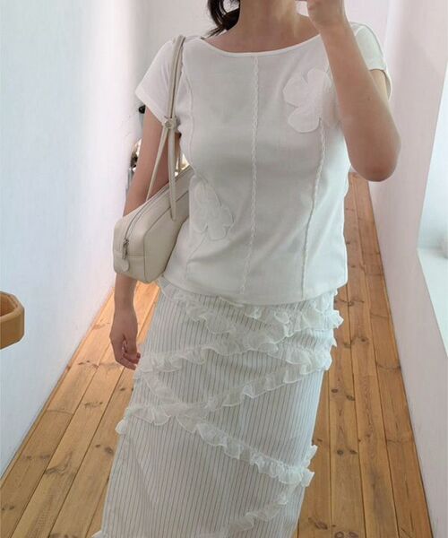 SINOON（シヌーン）の「2-Way Drawstring Crop Shirt (White)（シャツ/ブラウス・レディース・ホワイト・FREE）」の6枚目の写真