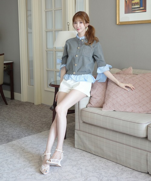 EIMY ISTOIRE(エイミーイストワール)の「PAPILLON ATTACHED CARDIGAN(カーディガン/ボレロ・レディース・ライトピンク/ピンクベージュ/グレー/ベージュ/ネイビー/バーガンディー/ホワイト・F)」の17枚目の写真
