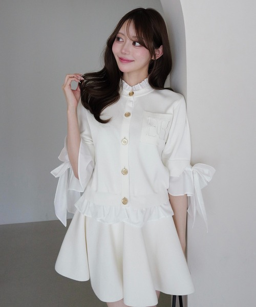 EIMY ISTOIRE(エイミーイストワール)の「PAPILLON ATTACHED CARDIGAN(カーディガン/ボレロ・レディース・ライトピンク/ピンクベージュ/グレー/ベージュ/ネイビー/バーガンディー/ホワイト・F)」の20枚目の写真