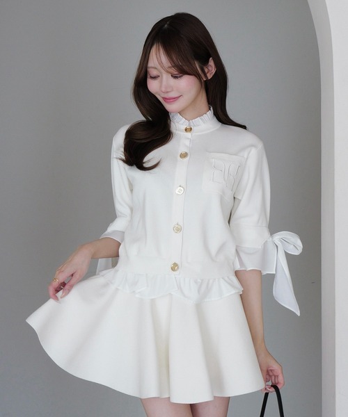 EIMY ISTOIRE(エイミーイストワール)の「PAPILLON ATTACHED CARDIGAN(カーディガン/ボレロ・レディース・ライトピンク/ピンクベージュ/グレー/ベージュ/ネイビー/バーガンディー/ホワイト・F)」の21枚目の写真