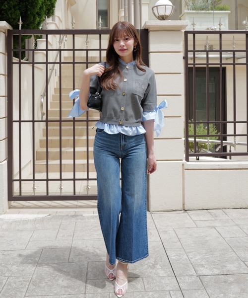 EIMY ISTOIRE(エイミーイストワール)の「PAPILLON ATTACHED CARDIGAN(カーディガン/ボレロ・レディース・ライトピンク/ピンクベージュ/グレー/ベージュ/ネイビー/バーガンディー/ホワイト・F)」の19枚目の写真