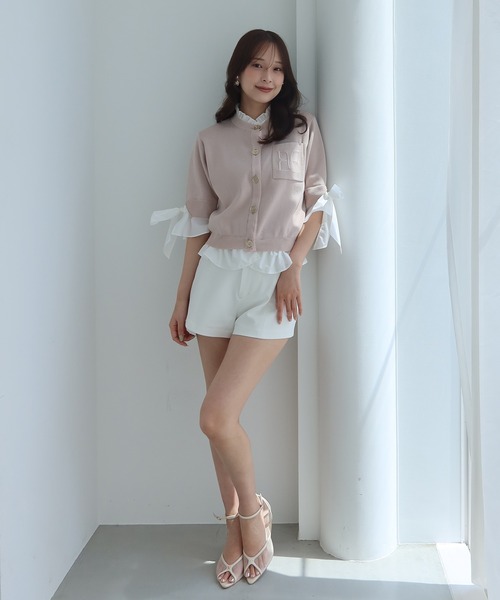 EIMY ISTOIRE(エイミーイストワール)の「PAPILLON ATTACHED CARDIGAN(カーディガン/ボレロ・レディース・ライトピンク/ピンクベージュ/グレー/ベージュ/ネイビー/バーガンディー/ホワイト・F)」の11枚目の写真
