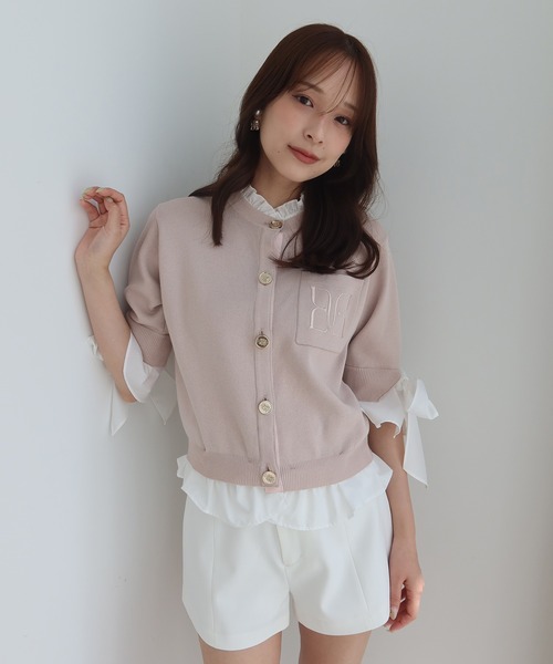 EIMY ISTOIRE(エイミーイストワール)の「PAPILLON ATTACHED CARDIGAN(カーディガン/ボレロ・レディース・ライトピンク/ピンクベージュ/グレー/ベージュ/ネイビー/バーガンディー/ホワイト・F)」の10枚目の写真