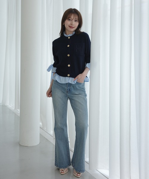 EIMY ISTOIRE(エイミーイストワール)の「PAPILLON ATTACHED CARDIGAN(カーディガン/ボレロ・レディース・ライトピンク/ピンクベージュ/グレー/ベージュ/ネイビー/バーガンディー/ホワイト・F)」の8枚目の写真