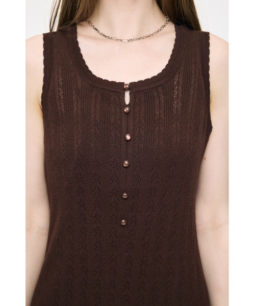MOUSSY(マウジー)の「OPEN WORK KNIT ドレス(ワンピース・レディース・アイボリー/ブラウン/ブラック・1/2)」の6枚目の写真
