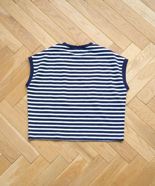 coen（コーエン）の「スラブボーダー フレンチスリーブTシャツ（Tシャツ/カットソー・レディース・ケリーグリーン/ブラック/ネイビー・L/M）」の6枚目の写真