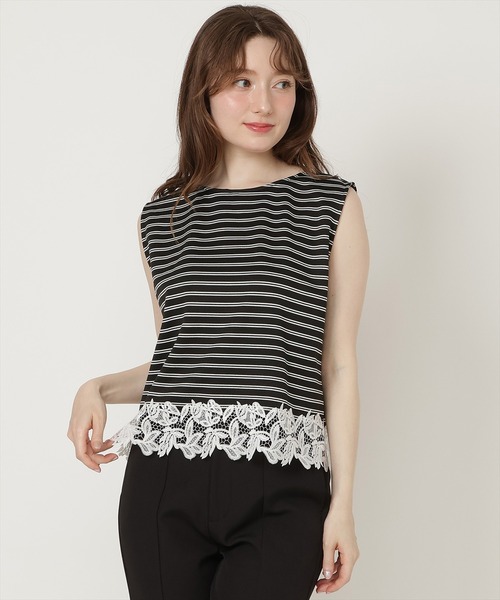 SWINGLE(スウィングル)の「【5/22発売】【前後2way】裾レースプルオーバー(Tシャツ/カットソー・レディース・ブラック系その他4/ホワイト系その他5/サックスブルー・FREE)」の6枚目の写真