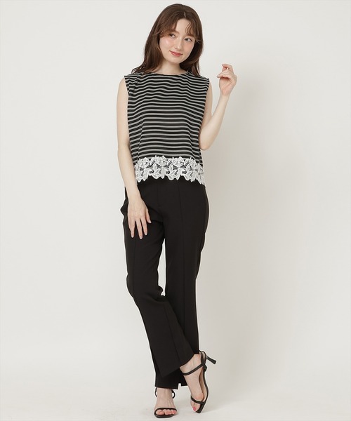 SWINGLE(スウィングル)の「【5/22発売】【前後2way】裾レースプルオーバー(Tシャツ/カットソー・レディース・ブラック系その他4/ホワイト系その他5/サックスブルー・FREE)」の7枚目の写真