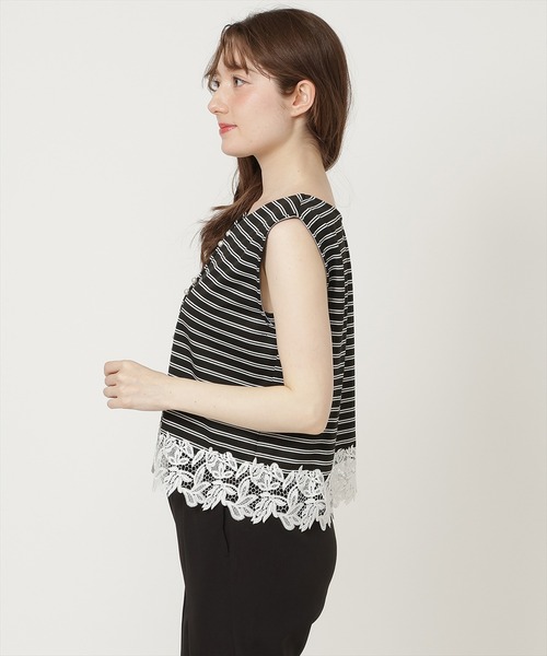 SWINGLE(スウィングル)の「【5/22発売】【前後2way】裾レースプルオーバー(Tシャツ/カットソー・レディース・ブラック系その他4/ホワイト系その他5/サックスブルー・FREE)」の8枚目の写真