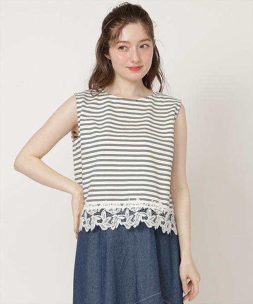 SWINGLE(スウィングル)の「【5/22発売】【前後2way】裾レースプルオーバー(Tシャツ/カットソー・レディース・ブラック系その他4/ホワイト系その他5/サックスブルー・FREE)」の13枚目の写真
