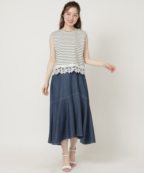 SWINGLE(スウィングル)の「【5/22発売】【前後2way】裾レースプルオーバー(Tシャツ/カットソー・レディース・ブラック系その他4/ホワイト系その他5/サックスブルー・FREE)」の14枚目の写真