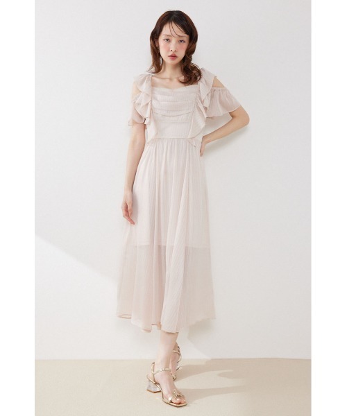 rienda(リエンダ)の「【AKB48 伊藤百花さん着用】フロントドレープフレアワンピース 夏服(ワンピース・レディース・ライトピンク/ライトブルー/ブラック・SMALL/MEDIUM)」の3枚目の写真
